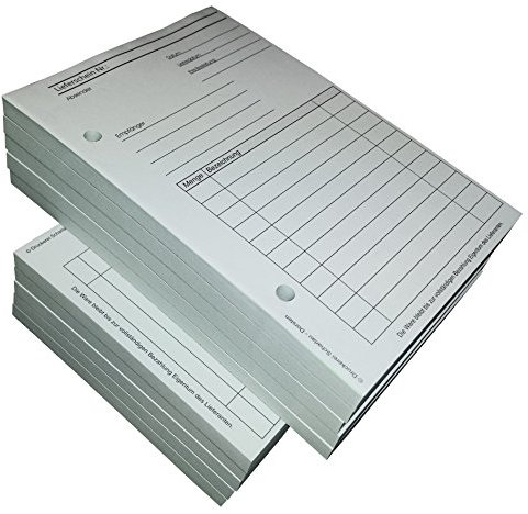 1x Lieferscheinblock - 100 Blatt DIN A6 Hochformat - gelocht - (22422)