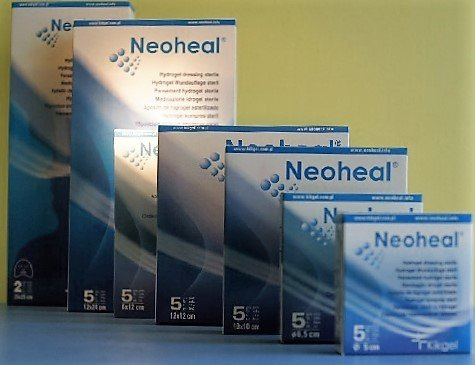 Neoheal sterile Hydrogel-Wundauflage 12x12cm, 5 Stück/Pack