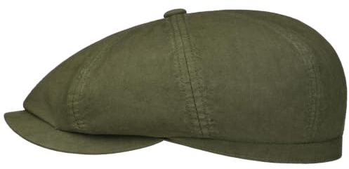 Stetson Hatteras Classic Cotton Flat Cap Damer/Herrar - gubbkeps bomullskeps sommarkeps med skärm Vår-sommar Sommar - M (56-57 cm) khaki