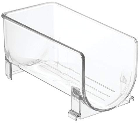 iDesign YMJ-418 Fridge/Freeze Binz Wine Rack for Fridge, Compact Wine Holder for 1 Bottle, BPA-Free Plastic, Clear, 10.2 x 20.3 x 10.2 centimetres