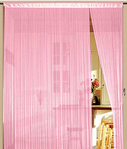 Kaikoon Fadenvorhang Vorhang Fadenstore Fadengardine 150 cm x 300 cm rosa