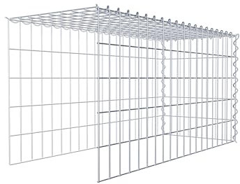 GABIONA Cesta de piedra de gavión rectangular, malla de 5 x 10 cm, profundidad de 40 cm, cesta de cultivo tipo 4, cierre de espiral, galvanizado (100 x 50 x 40 cm)