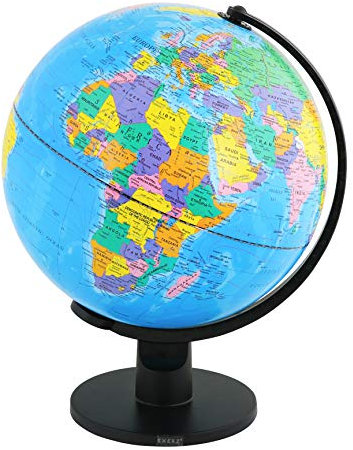 Exerz 30cm Schülerglobus - Englische Karte - Globus Bildung Drehbarer - Pädagogische/Geografische - Lehrmaterial Globen Politische Karte - Durchmesser 30cm