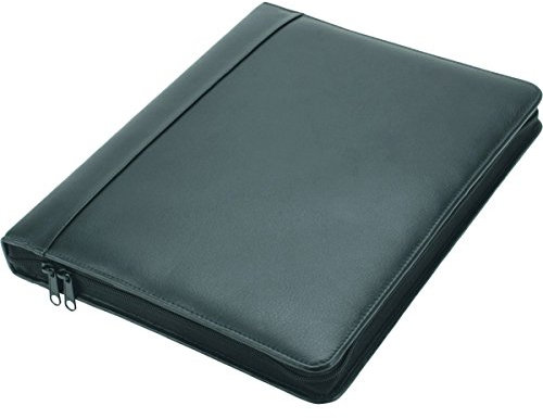 ALASSIO 30010 Ringbuchmappe A4 MONZA, Businessmappe aus Nappaleder, Tagungsmappe mit herausnehmbarer Ringmechanik, A4 Einsteckfächer, Visitenkartenfächern, Ledermappe, ca. 34,5 × 27 × 4 cm, schwarz