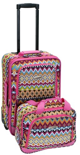Rockland Fashion Softside Upright Luggage Set, Tribal, 2-Piece (14/19)