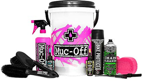 Muc-Off Dirt Bucket Kit – Umfangreiches Fahrrad Reinigungsset mit Bike Cleaner, Chain Cleaner Kettenreiniger, Bike Protect, Chain Lube Kettenöl Fahrrad, Reinigungsbürsten und Schwamm