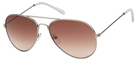 CHICNET Hochwertige Sonnenbrille Unisex Pilotenbrille Pornobrille Fliegerbrille getönt 400UV silber braun verspiegelt
