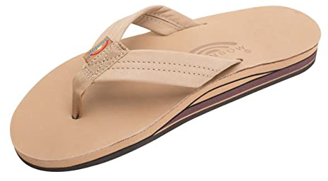 Rainbow Sandals Men Premium Leather Double Layer, Sierra Brown, Large