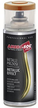 Ambro-Sol V400MET1 Smalto Effetto Metalli Preziosi, per Interni che Impreziosisce e Rende Brillanti le Superfici e gli Oggetti, Bomboletta Spray in Banda Stagnata Riciclabile 400 ml, Rame Metalizzato