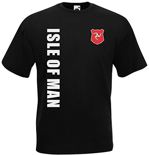 Isle of Man EM-2020 T-Shirt Fanshirt Wunschname Nummer Schwarz XL