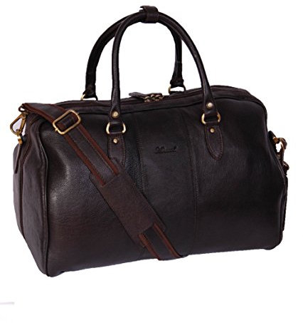 Über Nacht Herren Echtlederreisetasche Wochenendtasche HOL22 Braun