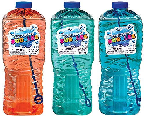Assorted Colorful Super Duper Bubbles - 80 oz. (Pack of 1)- Ultimate Bubble Solution - Perfect for Outdoor Fun, Parties & Events