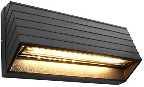 Long Life Lamp Company Modern LED Wall Light Down or Up Path Brick Surface Mount Light Matt Black in Warm White ZLC039WW