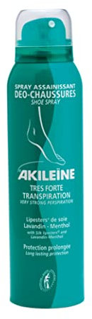 Akileine Grün, Schuh-Deospray Innen-Schuh-Spray, schwitzende Füße, 150ml