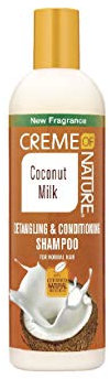 Creme of Nature, CNI, Shampoing au lait de coco, démêlant et revitalisant adapté à tous types de cheveux, formule infusée d’huile de coco, nutrition et brillance intenses (354ml)