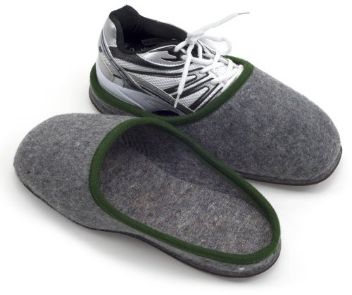 Pantoffelmann Filz Überpantoffeln Gummi- od. Filzsohle I Onesize Überziehschuhe zum Bodenschutz vor Schmutz & Kratzern I Museums- / Handwerkerpantoffeln bis Gr. 46 (Grün - Gummisohle, numeric_40)