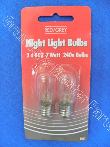 Automatic Night Light Bulbs - 2 x E12 7 Watt 240v CES