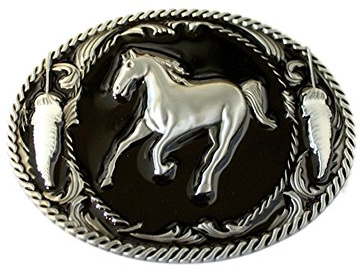 eeddoo® Gürtelschnalle - Pferd - Riding Horse (Buckle für Wechselgürtel für Damen und Herren | Belt Frauen Männer Oldschool Rockabilly Metall Gothic Wave Rock Biker Western Trucker Casino Skull)