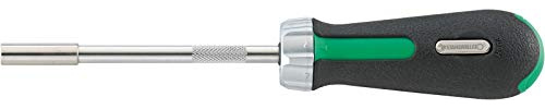 STAHLWILLE 4008-1 | 1/4“ Ratschenschraubendreher | die schnelle Art Schrauben anzuziehen | zur Aufnahme von Bits | lange Ausführung, Länge 250 mm