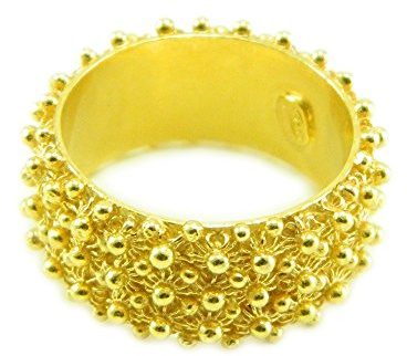 Anello in argento dorato 925 fede filigrana tipo sarda lavorazione nido ape 3 file (23)
