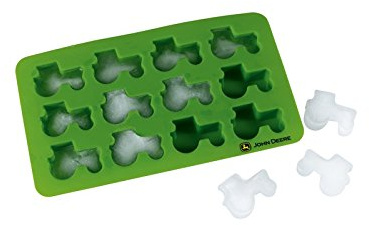 John Deere Ice Cube Tray, Green, Silicone, Officially Licensed Product, Rectangular, Dishwasher Safe