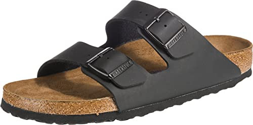BIRKENSTOCK Arizona - Slipper - Birko-Flor - Schwarz - Weichbettung - Schmal - Größe 36