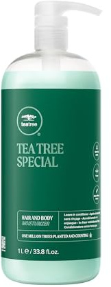 Tea Tree Hair and Body Moisturizer Leave-In Conditioner, Body Lotion, After-Shave Cream, For All Hair + Skin Types, 33.8 fl. oz.