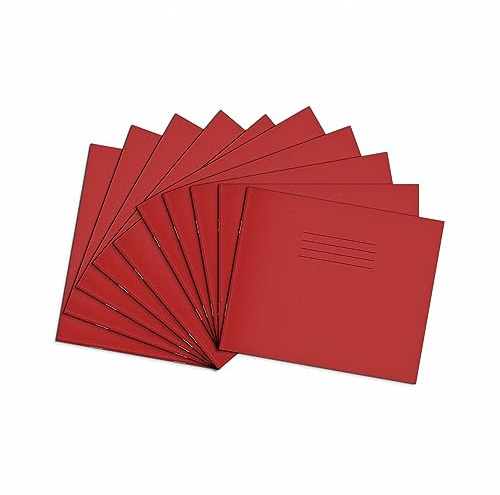 Rhino Lot de 10 cahiers pour apprentissage de l'écriture Rouge vif 165 x 200 mm