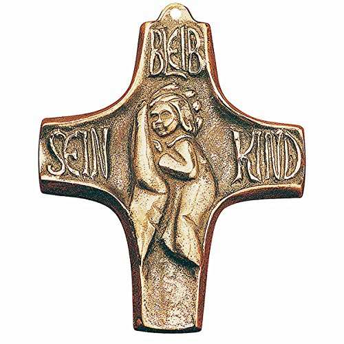 MaMeMi Steigerwaldkreuz * mit Text 'Bleib Sein Kind' * 10 cm