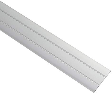 Gedotec Profilo di Transizione in Alluminio Binario di Transizione Autoadesivo Alluminio Piatto | Barra Inferiore con Larghezza 37 mm | Argento anodizzato | Listello di Copertura 200 cm | 1 Pezzo