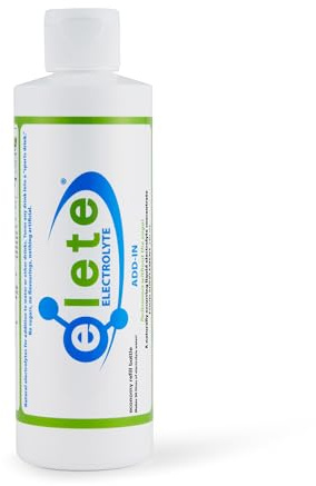 Elete Concentré d'hydratation électrolyte – 240 millilitre – bouteille de recharge. 4 électrolytes essentiels chargés ioniquement, plus de 70 oligo-éléments. Fait 96 Litres.