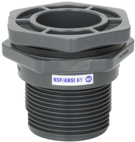 Hayward BFA1020CES 2-Inch Gray PVC Socket by Thread BFA Series Bulkhead Fitting with EPDM Standard Flange Gasket
