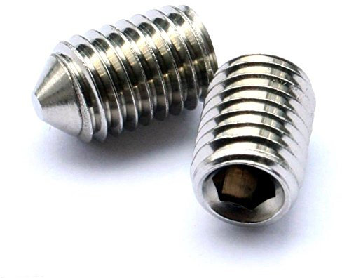 3mm Grub Screws Cone Point (10 PACK) M3 x 5mm A2 Stainless Steel Socket Grub Screw/Screws