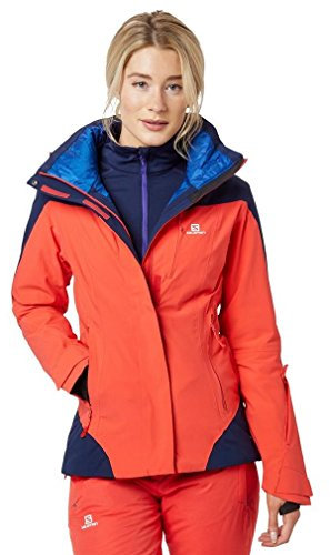 Salomon Damen Icerocket Jacke, Rot (Infrared/Wisteria Navy), S