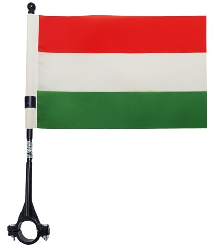 AZ FLAG Fahrradflagge Ungarn 21x15 cm Leichtes Polyester Plastikstab | Für außen Ungarische Fahrradflagge Magyarország leichte wetterfeste Ausführung mit Kunststoffstab