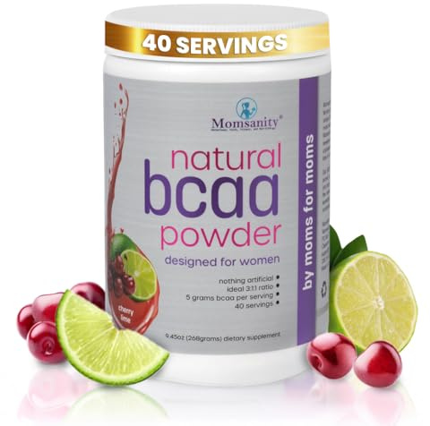 Momsanity BCAA Powder Drink Mix – Cherry Lime Flavor – 40 Servings