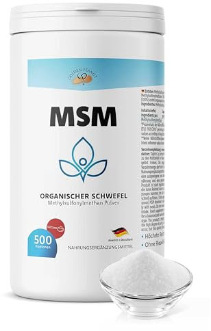 GOLDEN PEANUT MSM 1 kg Dose, Methylsulfonylmethan, höchste Reinheit, organischer Schwefel ohne Zusätze und Rieselhilfen
