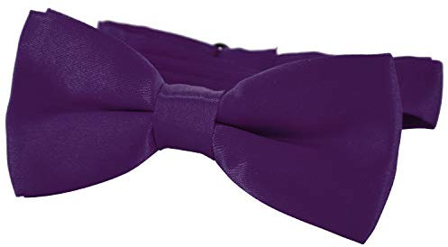 DonDon pajarita noble para niños - combinada y ajustable 9x 4,5 cm - de color lila - brillada con aire de seda