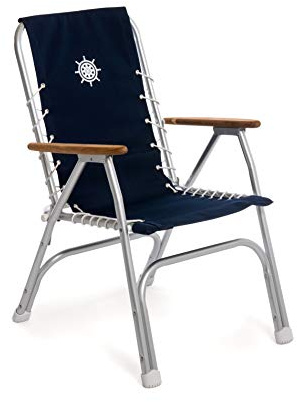 FORMA MARINE High Back Navy Blue Deck Chair, Boat Chair, Folding, Anodized, Aluminium, Model M150NB