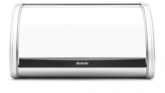 Brabantia Boîte à Pain Couvercle Coulissant, Medium, Brilliant Steel, Argent, 40 x 20 x 10 cm