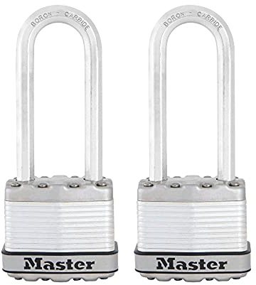 Master Lock M1XTLJ Magnum Heavy Duty Padlock with Key, 2 Pack Keyed-Alike