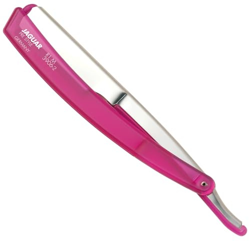 JAGUAR Rasiermesser R1 M Pink | Barbermesser mit rostfreiem Metallgriff | Sicherheits-Kamm-Einsatz | herausziehbarer Klingenhalter | sicherer Klingenwechsel | inkl. 1 JAGUAR Doppelklinge (43mm)