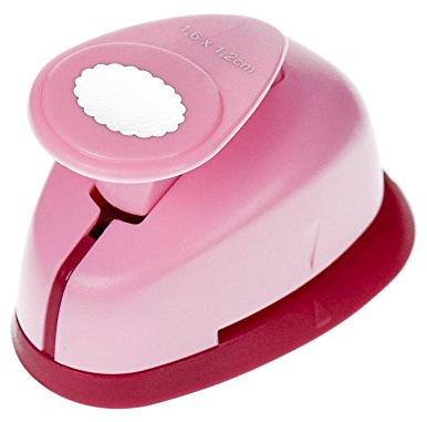 efco 1790032 Stanzer S, Oval gezahnt Motivstanzer, Kern: Metall, Pink, 6 x 4 x 4,5 cm