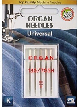 Organ Needles 5105080BL Maschinennadeln, Silber, 80/11 Größe, 5