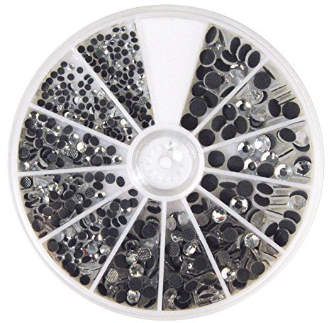 Rayher Hobby Rayher 15130801 Hotfix Strasssteine aus Glas, 2 - 5 mm ø gemischt, Farbe bergkristall, Box 580 St., Glas-Strasssteine, Schmucksteine zum Aufbügeln