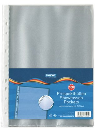 500 (5x 100Stk) Prospekthüllen DIN A4 Klarsichthüllen
