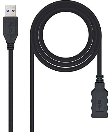 NanoCable 10.01.0901-BK - Câble d'extension USB 3.0, mâle-femelle, Noir, 1mts