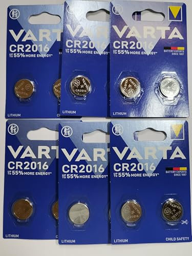 6 Stück Varta HighEnergy Lithium-Batterie 2 6016 CR 2016