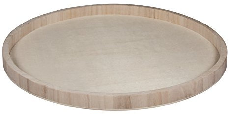 Rayher 62732000 Holz-Schale zum Dekorieren, 40 cm ø, Randhöhe ca. 2,6 cm, Bodenstärke ca. 2 – 3 mm, Holztablett rund, Natur