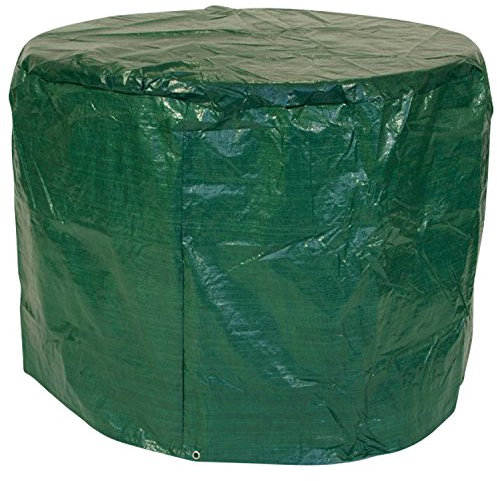 DEGAMO Schutzhülle für Gartentische und kleine Garnituren bis 125cm Durchmesser, Material: PE dunkelgrün